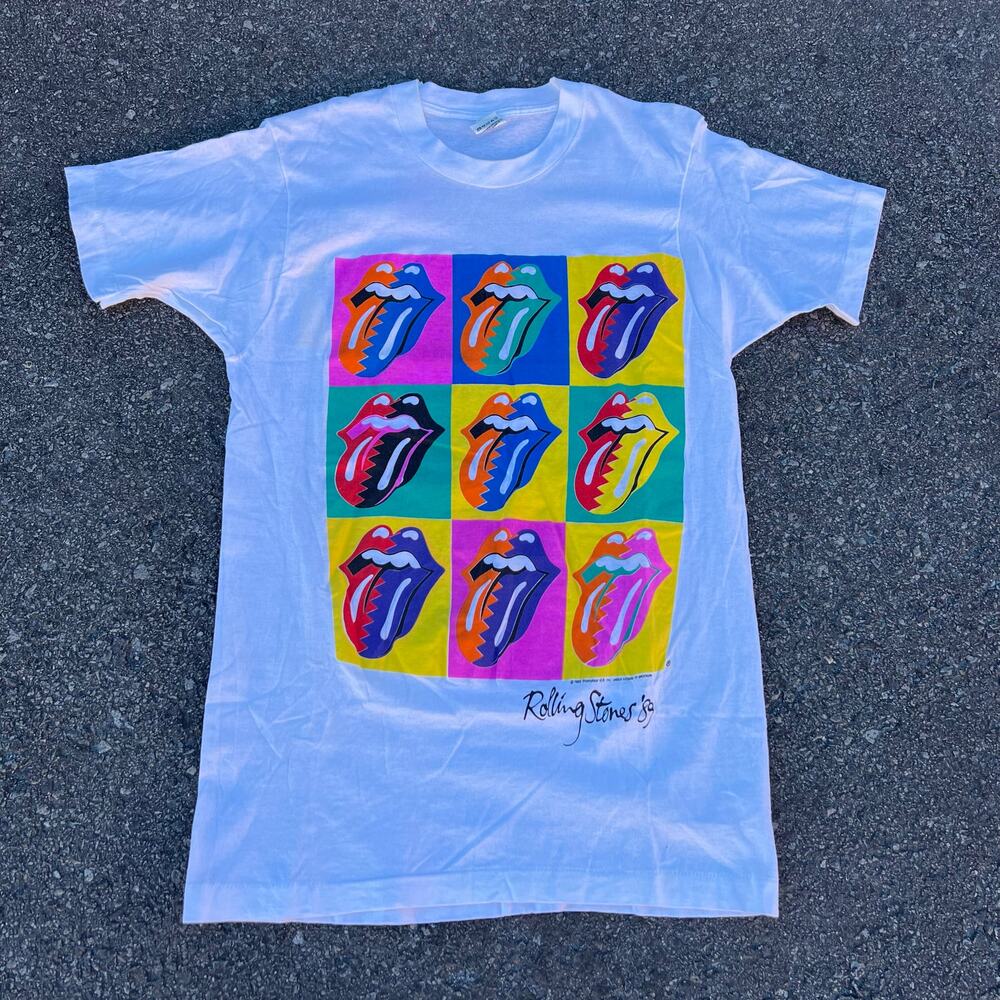 Vintage 1989 Rolling Stones‎ Tour T-Shirt Deadstock Warhol Pop Art Tongue USA L